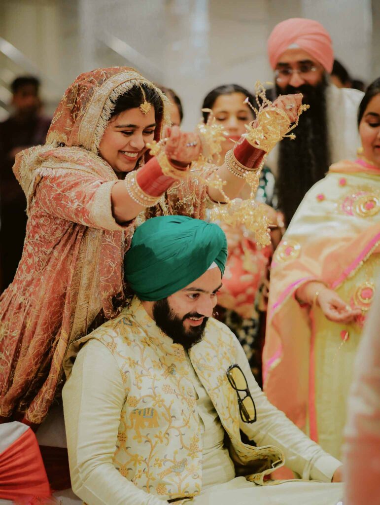 Happy bride during a ceremony
