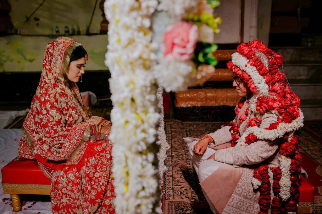 bride and groom during nikah ceremony